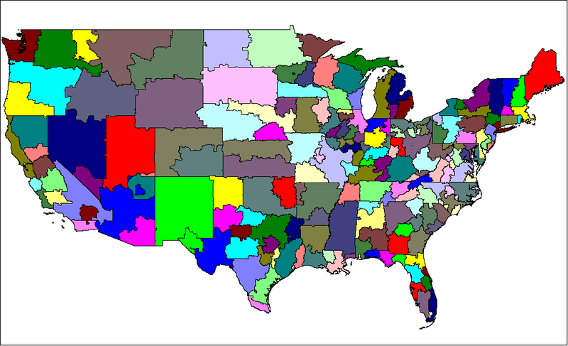 US LATA map